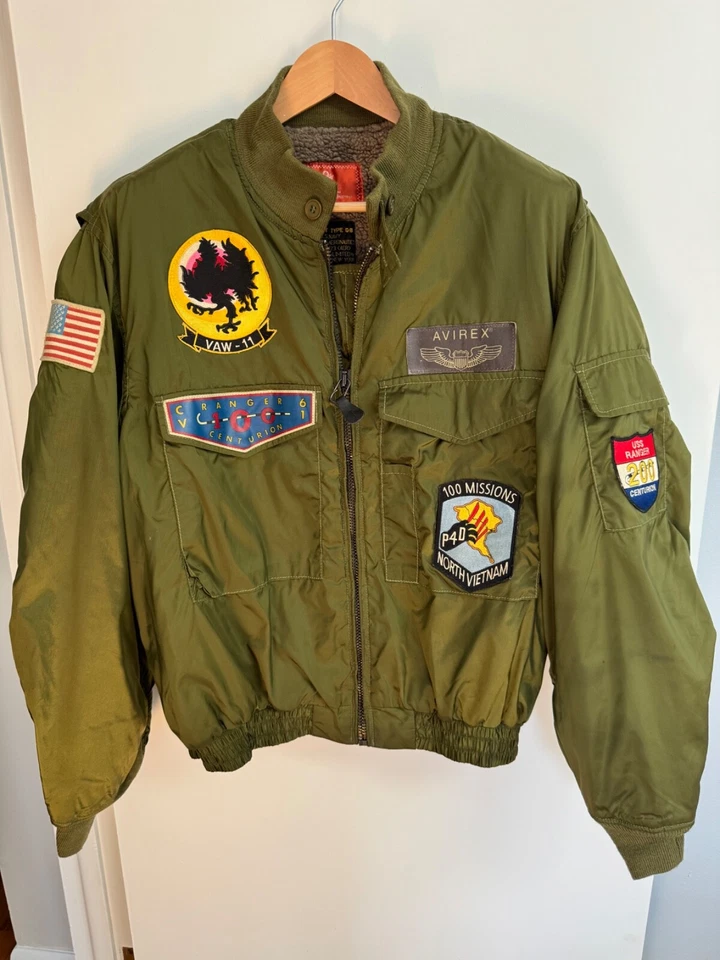 Chaqueta bombardero USS Ranger vintage rara de la Marina G8 Foto 3 de 4