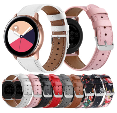 Strap For Samsung Galaxy Watch 7 6 5 4 Active 2 Genuine Leather Wrist Watch Band