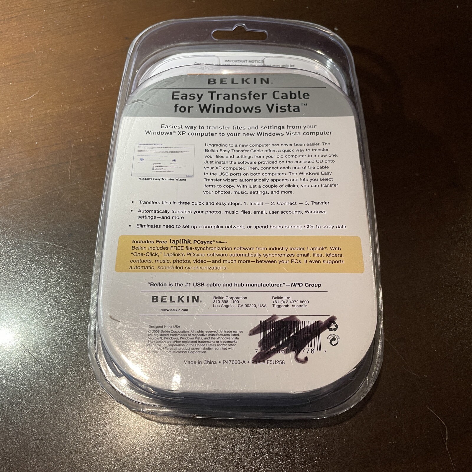 Belkin Easy Transfer Cable for Windows Vista USB 8’ P47660 eBay