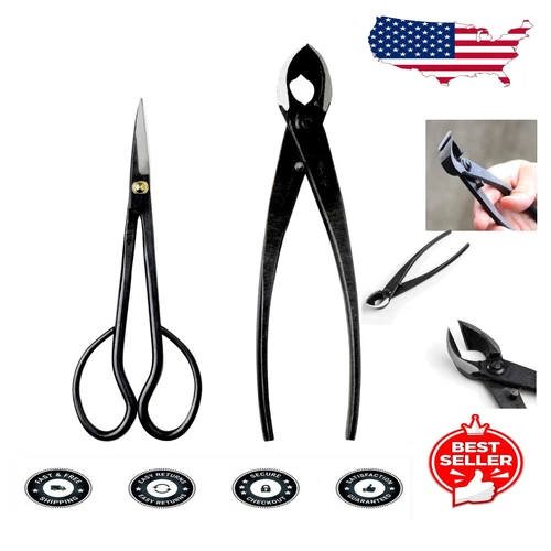 Premium Japanese Bonsai Scissors & Concave Cutter Gift Set - Hand-Forged Steel