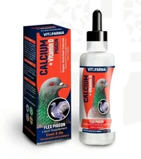Calcium 60 ml for Pigeons & Birds with Vitamin D3 - Breeding- Bone Support  