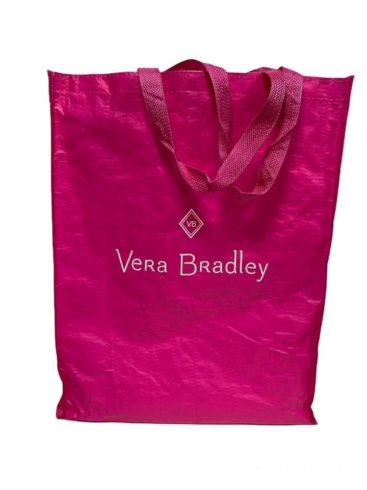 Vera Bradley Large Bright Pink Reusable Tote Shopping Bag