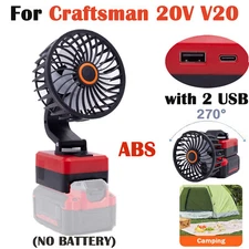 Jobsite Fan For Outdoor Camping Fan For Craftsman 20V V20 Li-ion Battery Powered