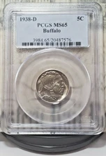 1938-D Buffalo Nickel - PCGS MS65 - Light Toning - Nice! 7576