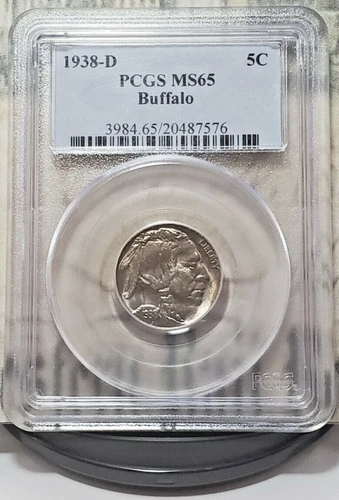 1938-D Buffalo Nickel - PCGS MS65 - Light Toning - Nice! 7576