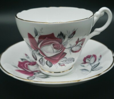 Vintage Royal Westminster Bone China Teacup Saucer Pink Roses England