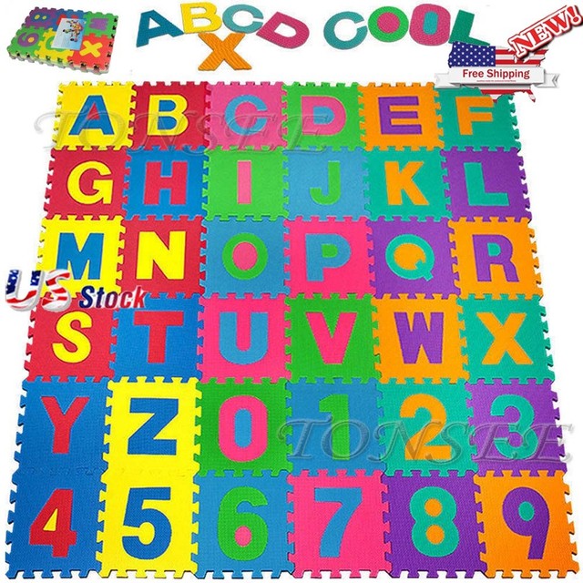 Soft Foam Educational Baby Kids Children Floor Mat Letter Numbers