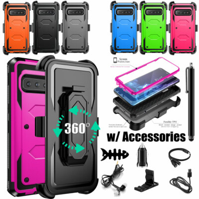 For Samsung Galaxy S10e S10 Plus Heavy Duty Clip Holder Case