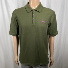 Tommy Bahama Men's Medium Green Pima Cotton Casual Short Sleeve Polo Shirt