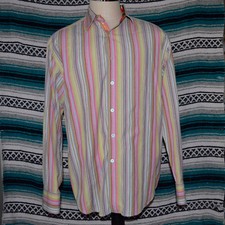 Robert Graham Dress Shirt Long sleeve Striped XL X-Large