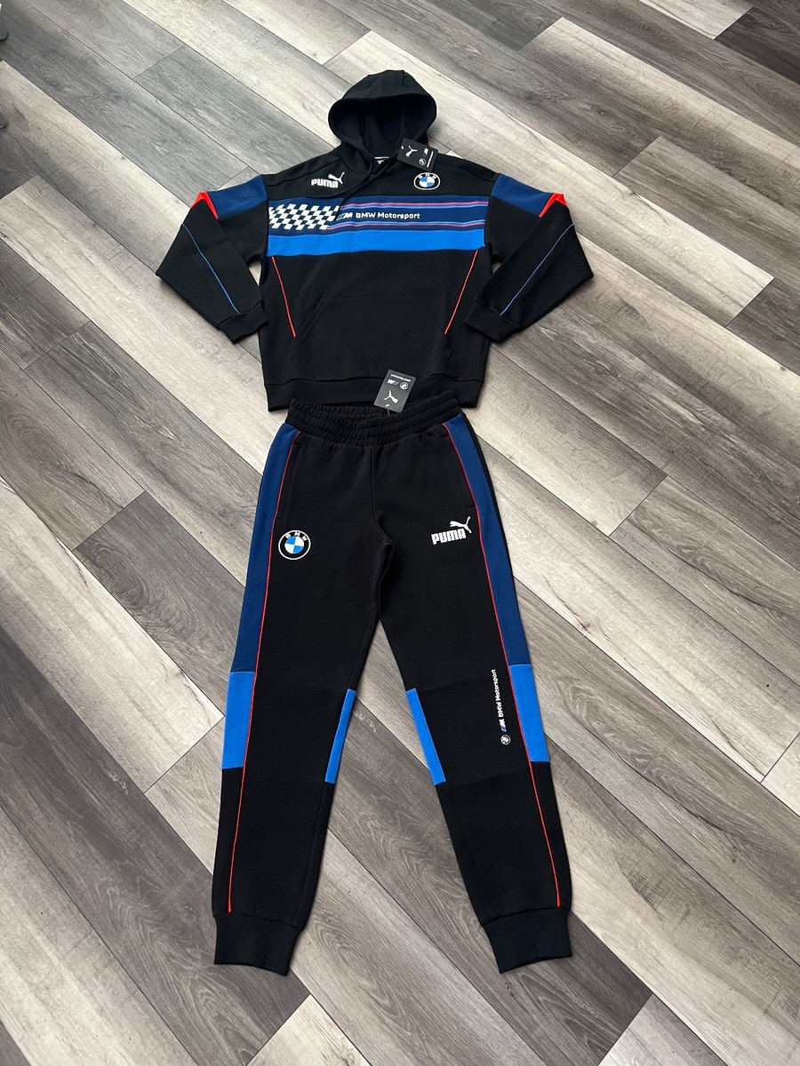 PUMA BMW MOTORSPORTS Men's 2 Piece Tracksuit Black Hoodie and