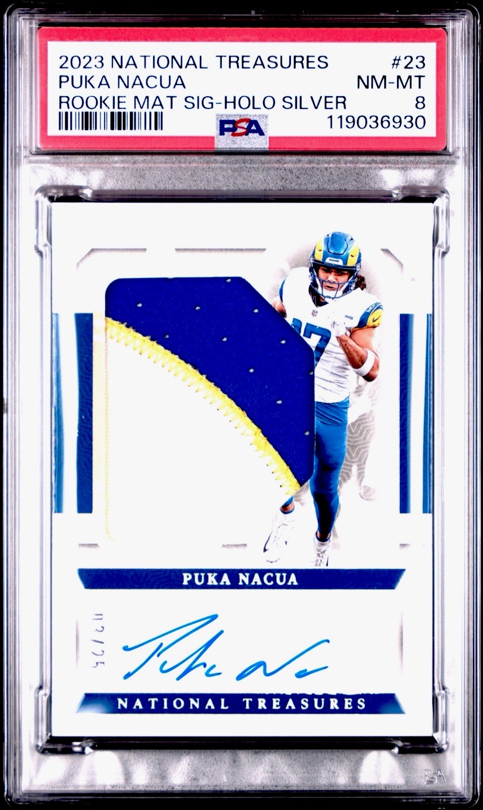 Puka Nacua Panini National Treasures Rookie Material Signatures Rps #23 Holo Silver