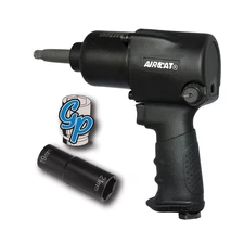 AIRCAT 1431-2 1/2" Aluminum Impact Wrench w/ 2" Extended Anvil & Flip Socket