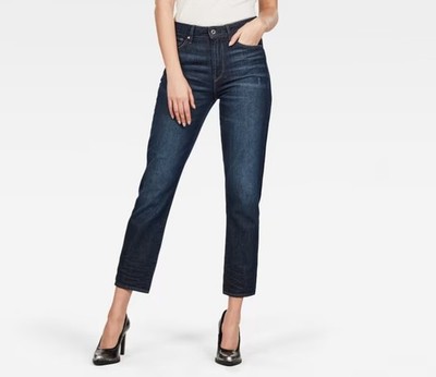 G-Star Damen Jeans 3301 High Straight 90's Ankle Wmn dk age, W28 L32