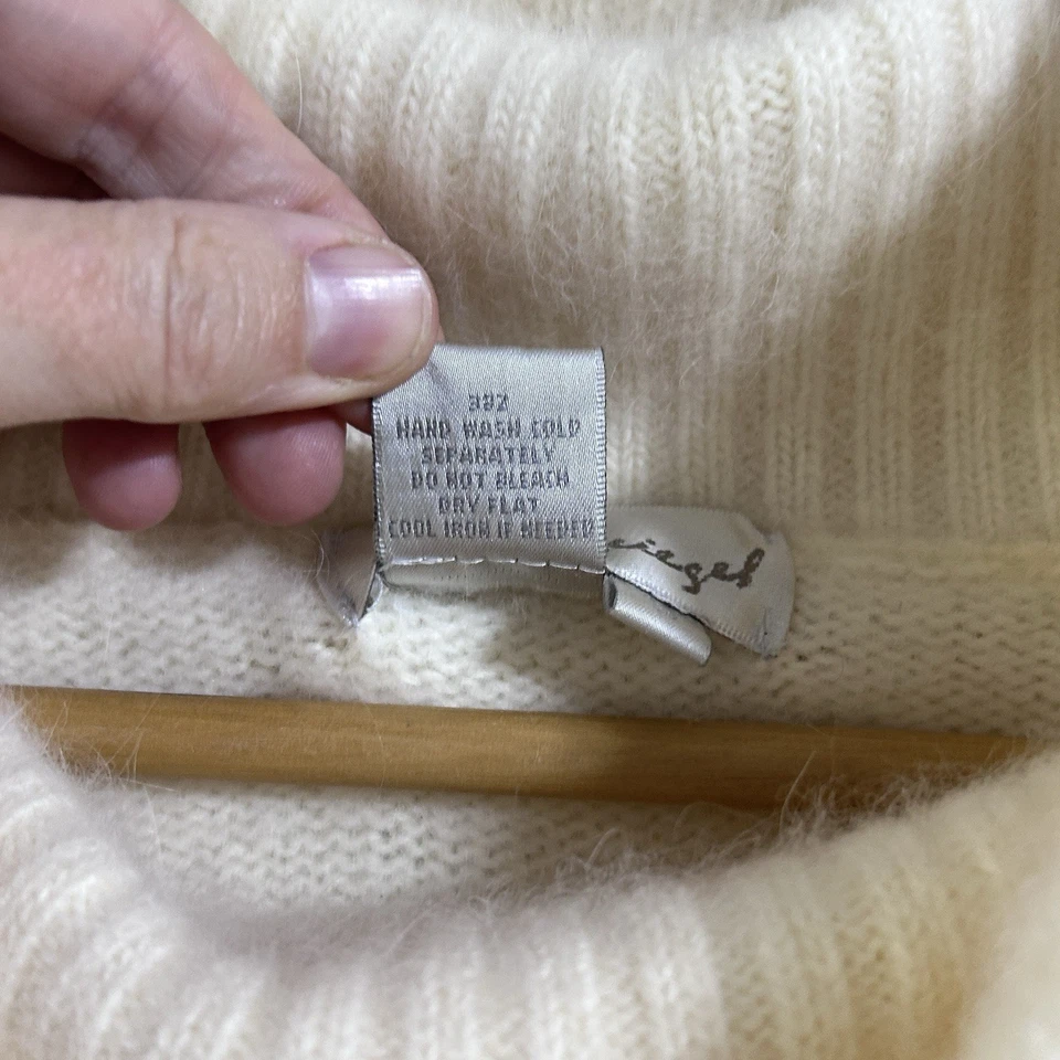 Spiegel женщин S слоновой кости капот шеи свитер пуловер длинный Bell рукав 70% Angora - Изображение 3 из 4