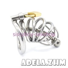 Stainless Steel Male Chastity Cage Device Metal Men's Locking Belt Restraint