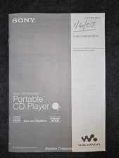 Sony Atrac Portable CD Player D-NE319 MANUAL ONLY