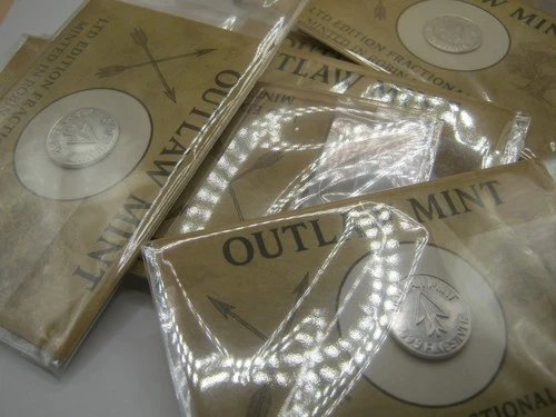 BULLION - Outlaw Mint Nottingham / Robin Hood County Fractional Silver Round