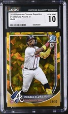 2025 Bowman Chrome Sapphire Ronald Acuna Jr. Gold /50 CGC 10