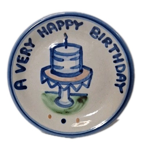 Vintage M.A. Hadley "A Very Happy Birthday To You" Cupcake Teller Schale Untersetzer XC 4" - Bild 3 von 4