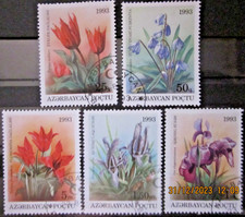 AZERBAIJAN 1993 ~ S.G. 105 - 109, ~ FLOWERS. ~ VFU #02178