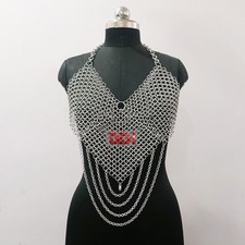 Handmade Aluminum Chainmail Top 10mm Butted Ring Medieval Cosplay Women's Outfit