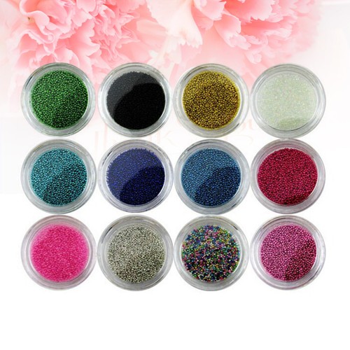 12 Colors Colorful Nail Rhinestones Fine Glitter Bead Ball for Nails - Picture 6 of 11