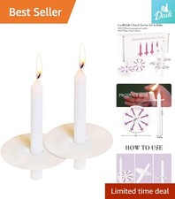 Unscented White Church Candles with Durable Drip Protectors - 200 Count