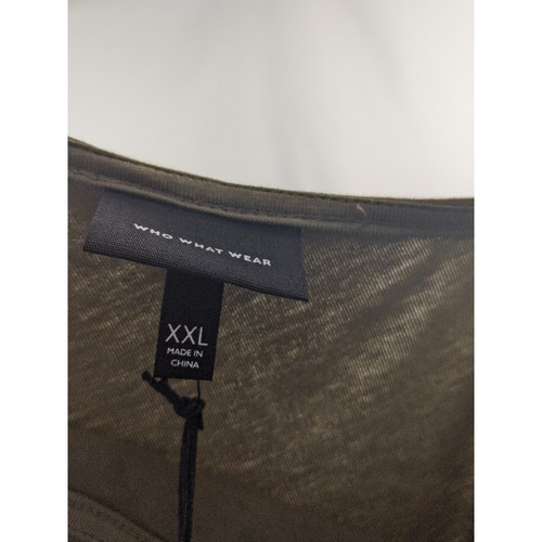 Abito Who What Wear monospalla sbuffo manica corta verde XXL midi party flair - Foto 3 di 8