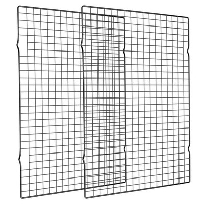 Briout Cooling Rack for Baking, 2-Pack 16x10 Inches Baking 16''x10''-2PC, Black
