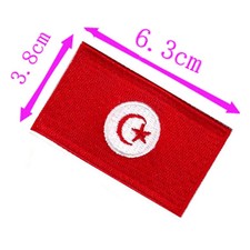 1pc Tunisia Country Flag Embroidery Patch 6.3cm Wide Iron On Sew On Backing/Hand
