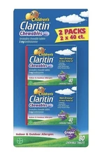 Children's Claritin Chewable 40 + 40= 80 Grape Tablets 6/2026