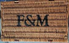 Fortnum & Mason (F&M) medium wicker Picnic Hamper Basket approx 30 x 50 x 21cm
