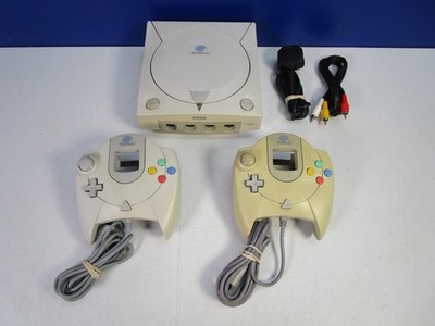 Vintage funktionierende Sega Dreamcast Konsole Videospiel komplett Setup 2 Controller