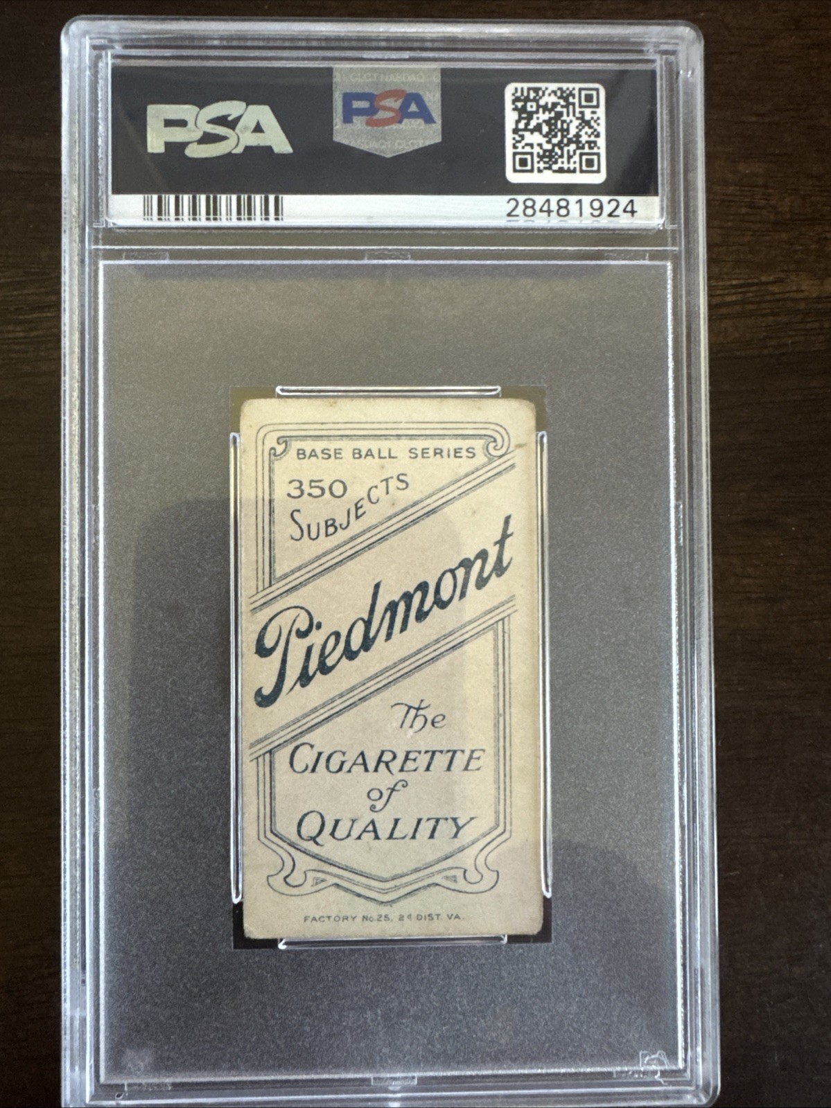 1909-11 T206 Piedmont Shad Barry 350/25 Milwaukee Brewers PSA 2.5 Good+ view 4