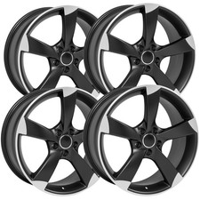Set Of 4 Oe Wheels Au29 19x8.5 5x112 35mm Blackmachined Wheels Rims 19 Inch