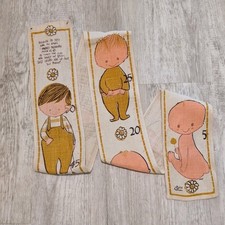 Vintage Linen Wall Hanging Children s Growth Chart