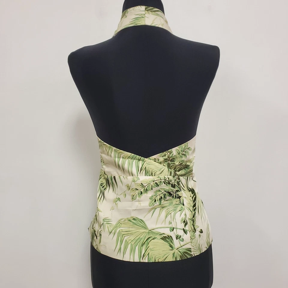 De Colección Doncaster Mujer Tropical Floral Seda Halter Babydoll Top Talla 10 Marfil Foto 4 de 4