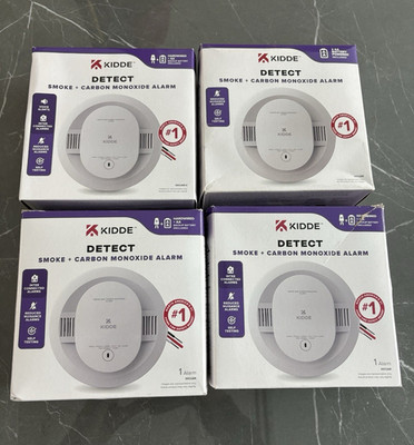 Lot of 4 Kidde Detect Smoke + Carbon Monoxide Alarm Hardwired Battery Backup