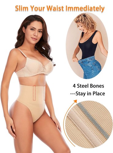 Tummy Control Thong Shapewear Color Beige Size Medium - Picture 2 of 6