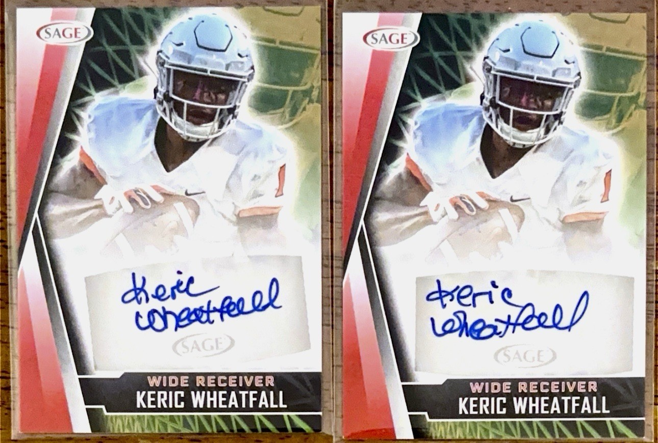 2022 Sage Football #A-KW2 KERIC WHEATFALL FRESNO ST AUTOGRAPH 2 Card Lot