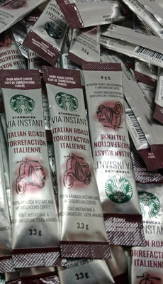 Starbucks VIA Instant Coffee Italian Dark Roast, 100% Arabica 72 Packets