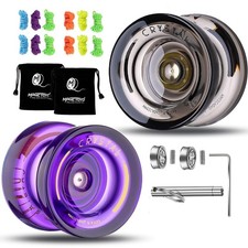 Pack of 2 Crystal Yoyos - Responsive  Unresponsive Yo-Yo Set for Kids  Adults