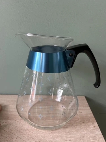 Vintage Pyrex Blue Foulard Coffee Pot Carafe ONLY