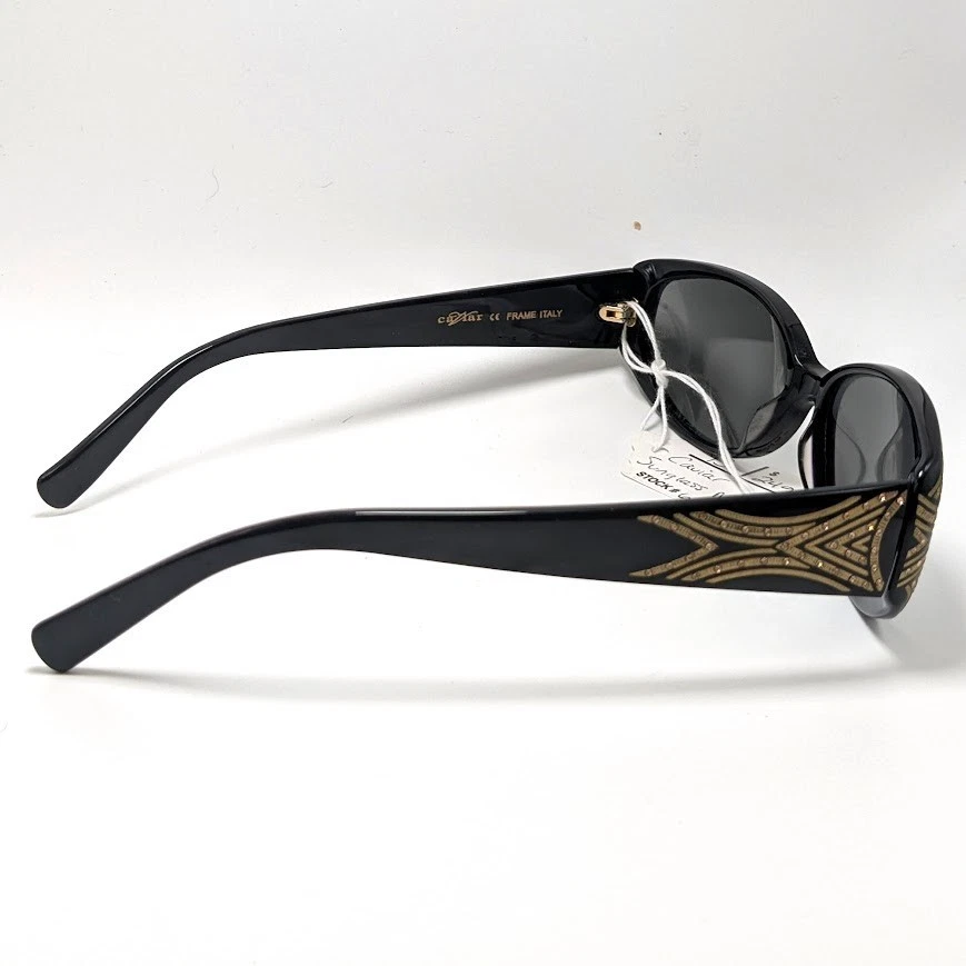 Gafas de sol para mujer Caviar negras doradas Art Deco M6175 54/15/140 Italia nuevas Foto 3 de 3