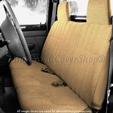 A23 Triple Stitched Small Pickup Truck Beige Solid Bench Seat Cover Custom