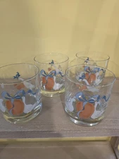 International Tableworks Marmalade Geese - 4 Lowball Glasses 3 1/2"