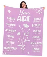 Christian for Women 60 50 inch Purple Inspirational Religious Blanket