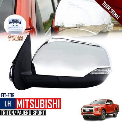 LH Side Mirror Chrome Electric 7Wires For Mitsubishi L200 Montero Sport 2019-22