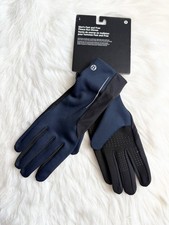 Lululemon Men's Fast Free Fleece Run Gloves True Navy Blue TRNV Size L New
